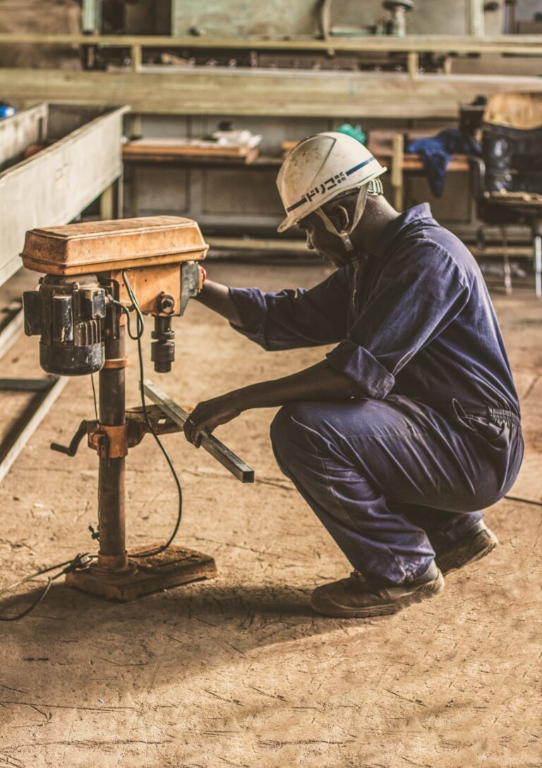 Core drilling setup on a job site